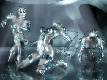 robot nus fantaisie Peinture à l'huile